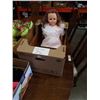 Image 2 : Vintage doll, box of collectibles, 2 stuffies and box of hats