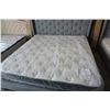 Image 1 : BRAND NEW BEAUTY REST STERLING WILDER DROP TOP KINGSIZE MATTRESS RETAIL $1899 - SMALL SNAG IN FABRIC