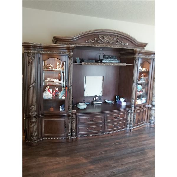 11' W X  8' H X 30" D  Entertainment Display Cabinet.