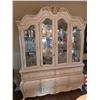 Image 1 : Aico China Cabinet - Rococo Style. 66"W X 87"H X 22" D Cream Color. Interior lights.