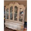 Image 2 : Aico China Cabinet - Rococo Style. 66"W X 87"H X 22" D Cream Color. Interior lights.