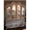 Image 3 : Aico China Cabinet - Rococo Style. 66"W X 87"H X 22" D Cream Color. Interior lights.