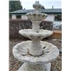 Image 1 : 52" W X 7'  4 Level Concrete Fountain. Comes with pump. Very Heavy. Comes apart in pieces.