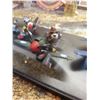 Image 1 : 14"W X 7"H X 6"D Hand Painted Dogs Flying Airplanes Model Set. In display case.