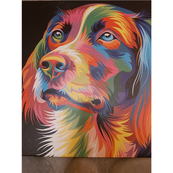 Colorful Dog on Canvas