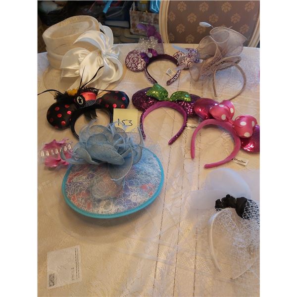 13 assorted head bands & hats