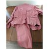 Image 1 : Pink Leather Jacket & Chaps (Size 20)