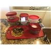 Image 1 : Rubbermaid Containers x9 with Cutting Board