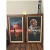 Image 1 : 2 Paintings 1x Desert & 1x Shoes/Bowl Both are 29"H x 17"W