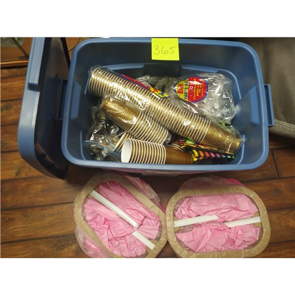 Assorted Party Supplies. (Cups, Napkins, Decorations etc…)