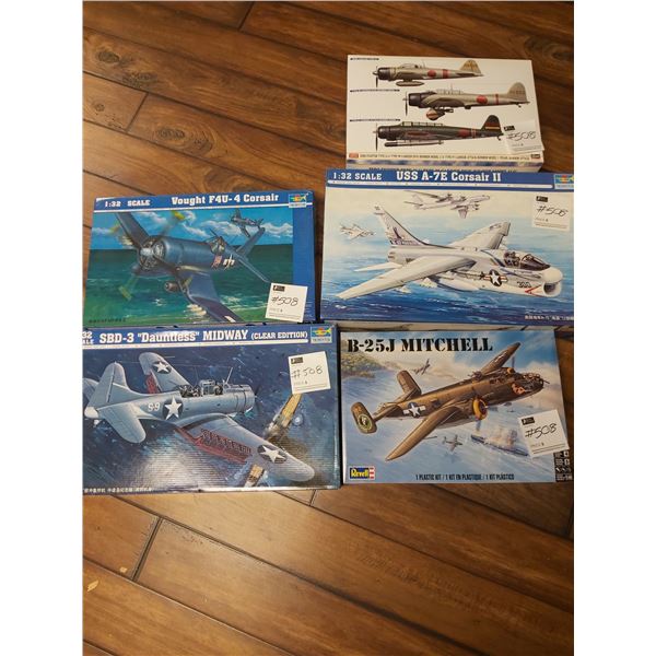 5 Airplanes. B-25J Mitchell. - Vought F4U-4 Corsair. - SBD-3 Dauntless Midway. - USS A-7E Corsair II