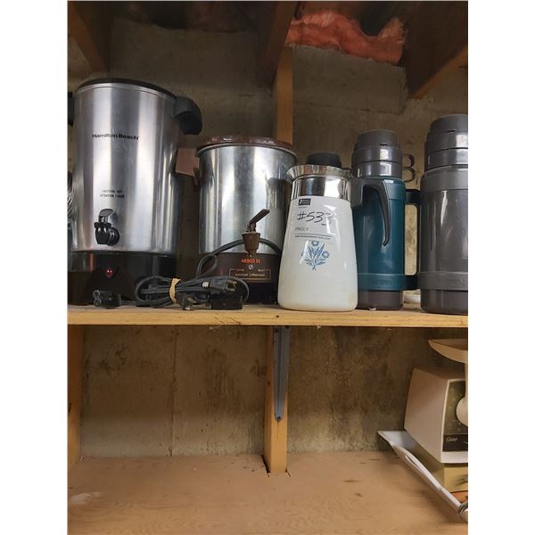 2 Coffee Makers - 3 Thermoses - Canningware