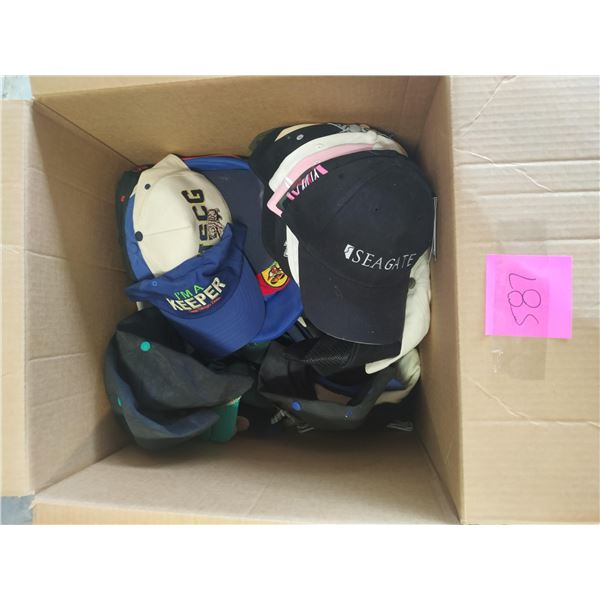 Large Uhaul Box of Assorted Ball Caps/Hats