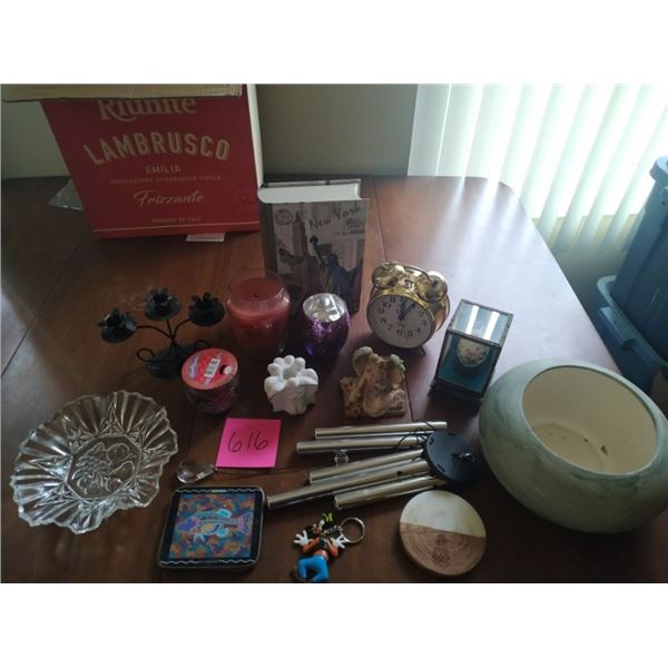 Bowls - Candles - Candle Holders - Wind Chimes - Alarm Clock - Coasters.