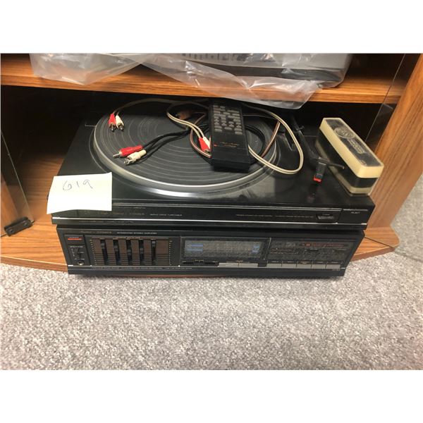 Fisher Two Turntables with Equalizer & Cabinet