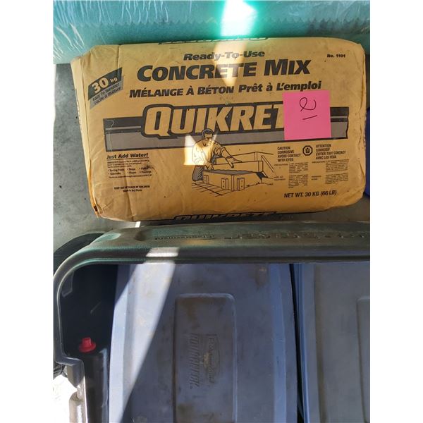 Polyethylene Under Floor x3 - Bags of Concrete Mix x2 - Roll of Building Paper