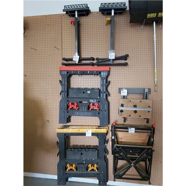 Saw Horses x4 - Rolling Lumber Stand x4 - Black & Decker Workmate