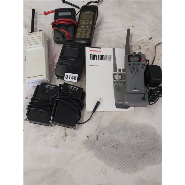 Portable Archer Antennas x2 - Raytheon Marine Radiophone - Hurricane 90 Radio