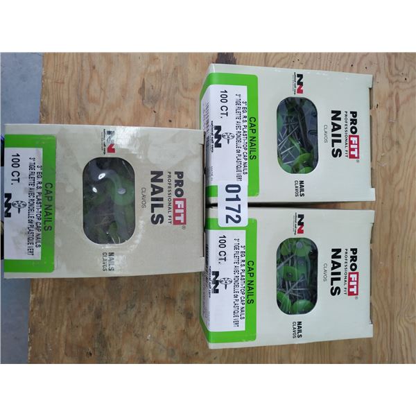 3 Boxes of Pro-fit Cap Nails