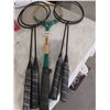Image 1 : 5 badminton raquets - 3 BBQ lighters - air pump + folding shovel
