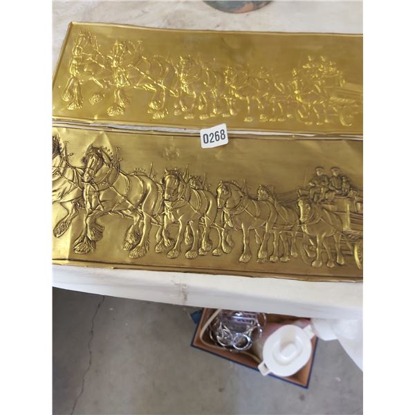 Clydesdale Box - 12 Horses - 1 Horsehead 2 brass coloured plaques + 1995 calender