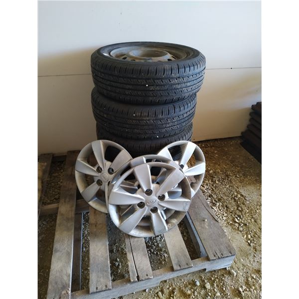 Radial RP18 - Tubeless Steel Belted 185/65R14 - 86H M+S Westlake 4 tires on rims + Hubcaps