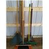 Image 1 : Two Push brooms - Spade - plastic rake