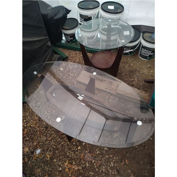 Glass Coffee Table & End Table