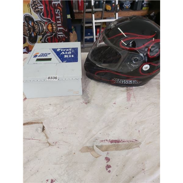 Harley Davidson Helmet & First Aid Kit.