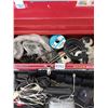 Image 2 : Red Toolbox with Miscellaneous Adapters - Wires - Cords - Electrical Supplies