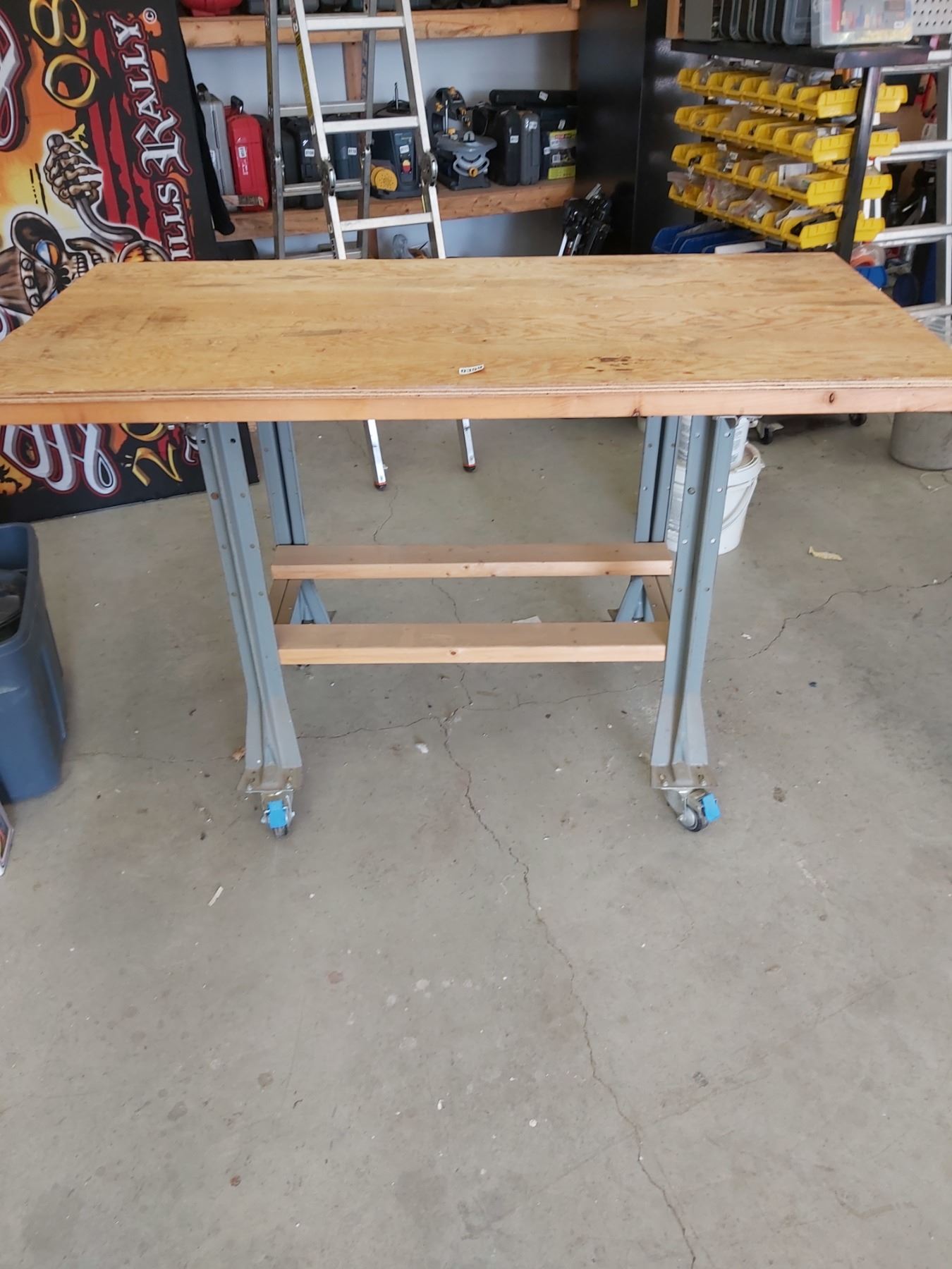 Shop Work Table on Wheels Beck Auctions Inc.