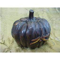 Aesthetic Mixed Metal Bronze Pumpkin Box / #1732718