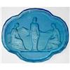 Egyptian Intaglio Cut Blue Glass Vanity Tray #1733053