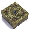 Brass,Teak & Glass Jeweled Jewelry Box #1733084