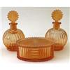 Peach Depression Glass Perfume Bottles and Jar #1733098