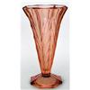 Walther 10 1/2 Inch Pink Art Deco Glass Vase #1733099