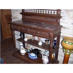 French Walnut and Marble Buffet C1890 #1733161