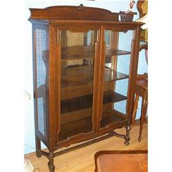 Fine quality 1930's oak curio china cabinet #1733183