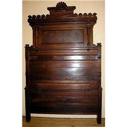 Large Antique Victorian Walnut Full Size Bed #1733190