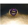 Estate 14K YG Gold Huge Amethyst Diamond Ring #1733279