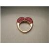 Estate 14K Pink Rose Gold Pave Ruby Heart Ring #1733289