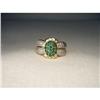 Estate 18K YG Gold Pave Diamond Emerald Ring #1733293