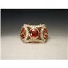 14K YG Filigree Red Sapphire Diamond Ring #1733295