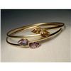 14K YG Citrine Amethyst Bangle Set Bracelets #1733310