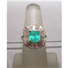 Image 1 : Estate Colombian Emerald Diamond Ring Gold #1733397