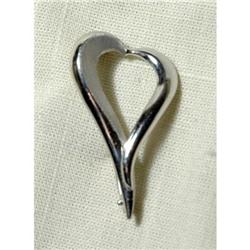 14k White Gold Stylized Heart Pin Milros #1733485