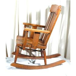 Antique Mission Oak Child's Rocking Chair  #1733486