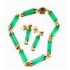 14K Gold & Chrysoprase Bracelet & Earrings set #1733489