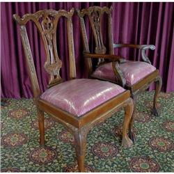 8 ANTIQUE VICTORIAN CHIPPENDALE DINING CHAIRS #1733538