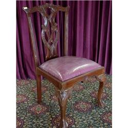4 ANTIQUE VICTORIAN CHIPPENDALE DINING CHAIRS #1733539